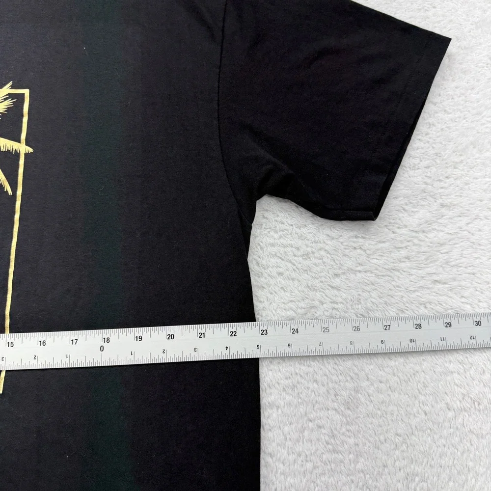 Vintage 1987 Hanes‎ Heavyweight St Maarten Palm Tree T Shirt Mens XL Black Gold